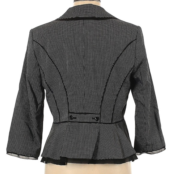 WHBM Classy Black White Dot Suit Jacket - Picture 2 of 7
